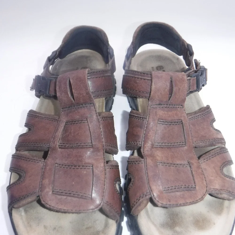Teva Mens‎ Brown Waterproof Leather Fisherman Sandals Rugged Outdoor Hiking 11